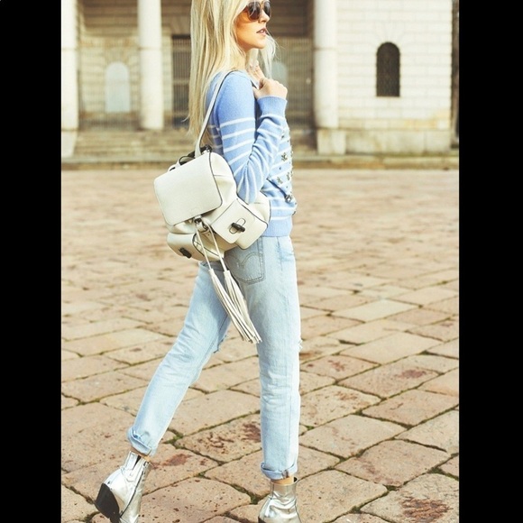 GAP Silk blue stripe nautica academy long cardigan preppy luxury womens S pocket - Picture 3 of 10